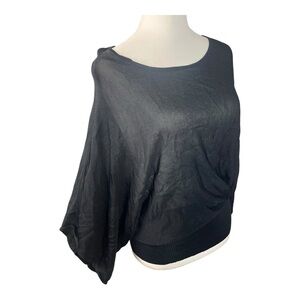 Ashley Stewart Plus Size 2X Sheer Black Blouse